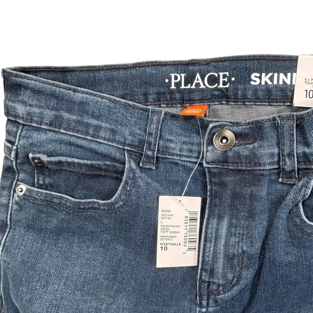 Boy's The Childrens Place Skinny‎ Size 10 Blue Denim Adjustable Waist Jeans